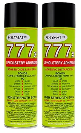 2 Cans of Polymat 777 Foam Speaker Box Carpet Car Auto Liner and Fabric Spray Glue Adhesive