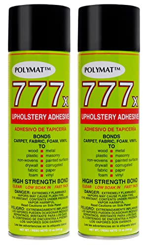 2 CANS 777 Polymat Foam & Fabric Liner Box Carpet Upholstery Spray Glue Adhesive