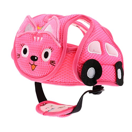 Boné de segurança para bebês e crianças com arnês Fityle ajustável, Pink sloths, 17x16x12cm