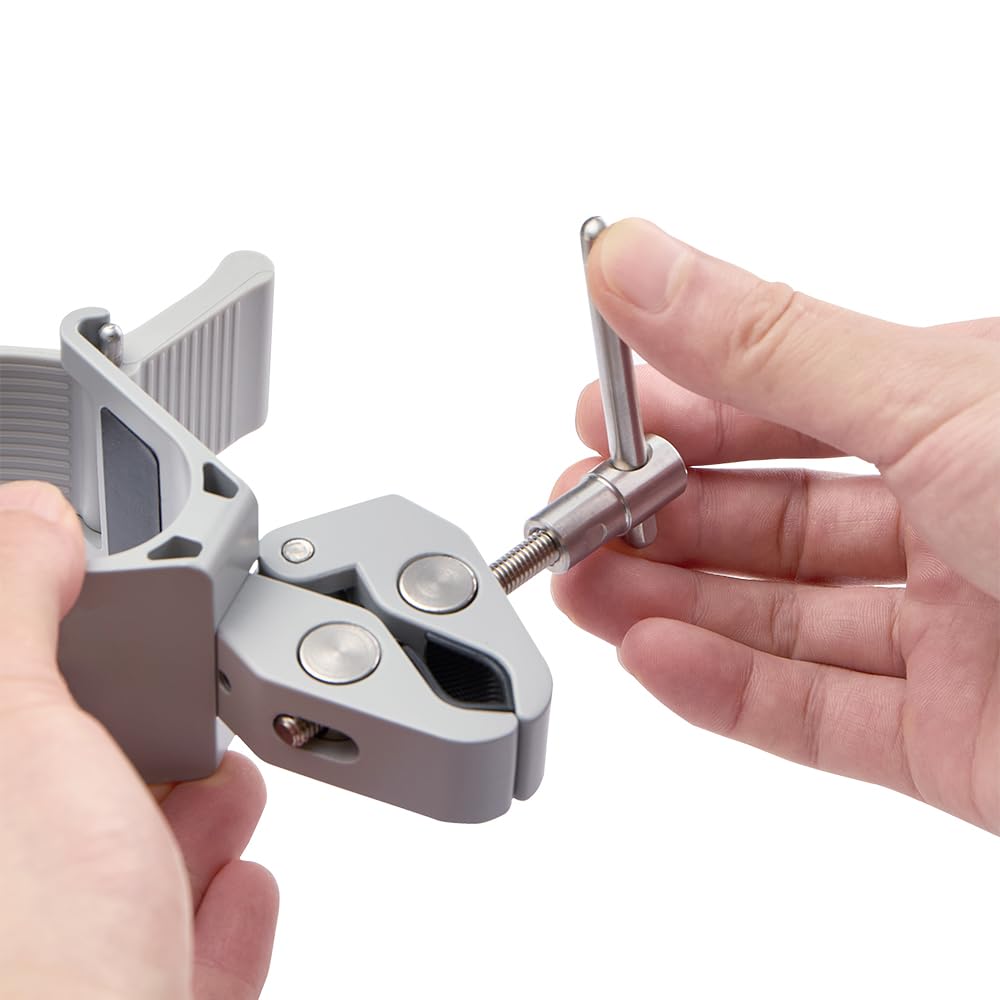 amaran Peak Light Stand Clamp – Morsetto per Batteria Peak con Cinghia in Silicone, Blocco a Rotazione, Filettatura 3/8"-16 – Per Treppiedi, Supporti, Tavoli