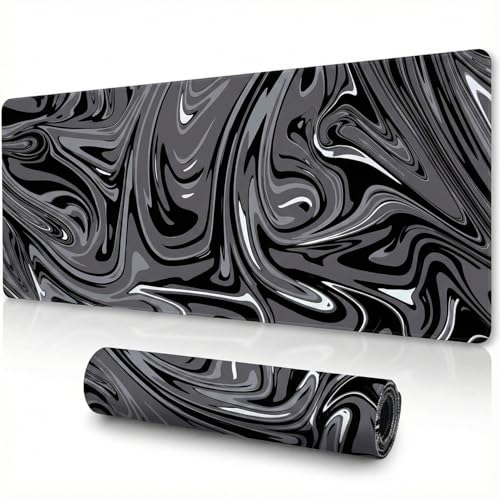 Image of Saco XXL Gaming Mouse Pad for PC - Large Desk Mat 900x400x3mm, Extended Non-Slip Rubber Base, Waterproof Surface, Marble Design, Big Keyboard Mouse Pad for Office & Home Setups