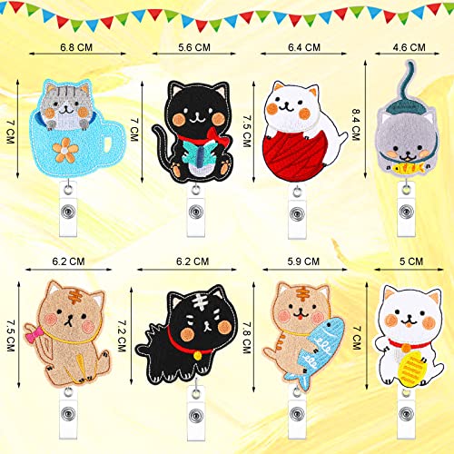 Yexiya YEXIYA-CAT FELT-24 8 Pieces Felt Badge Reel Retractable Cute Nurse Badge Holder Cat Elephant Badge Reel With Alligator Clip Cute Animal Felt Badge Holders thumb #1
