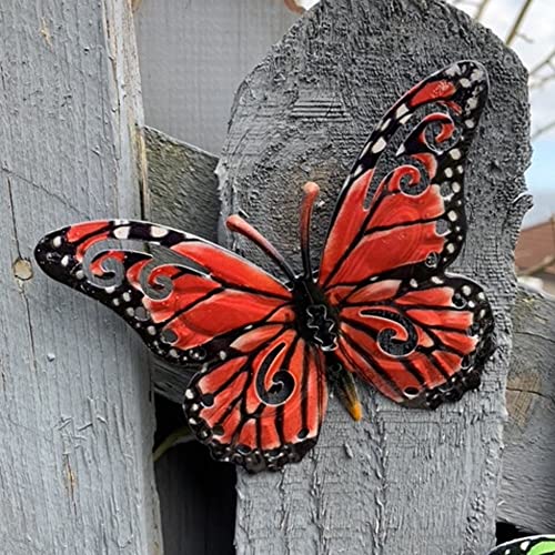 Maggy Kay Gifts Set of 4 Decorative Garden Butterfly Fence Hangers for Outdoor Sheds Walls Fences