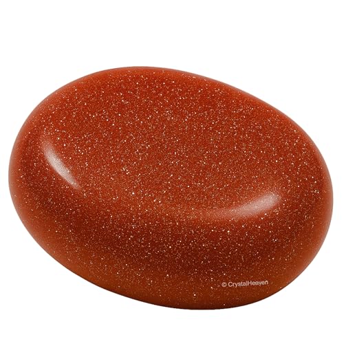 Image of Crystal Heaven Red Goldstone Crystal Palm Pebbles Stones For Anxiety Stress Relief Massage - Aaa Grade Original Healing Gemstone Agate Palm Stone For Yoga Meditation Spiritual Reiki Feng Shui