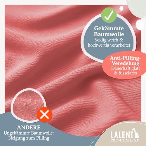 Laleni Premium Spannbettlaken, 40x90cm, für Babybett & Kinderbett, 100% Baumwolle, Oeko-TEX Zertifiziert, 2er Set, Koralle – Ansicht 3