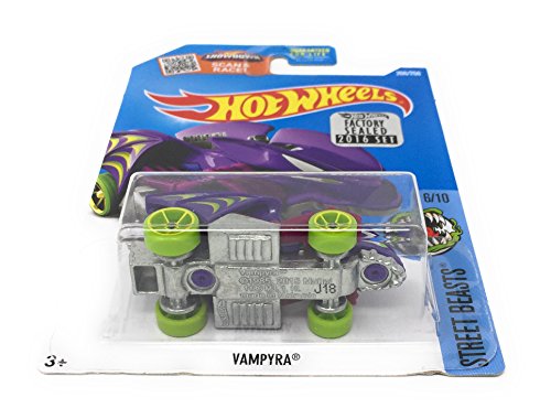 Hot Wheels 2016 Street Beasts Vampyra (Bat Car) 206/250, Morado miniatura 2