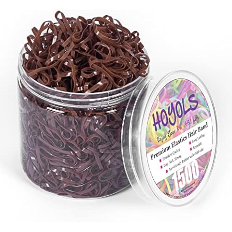 HOYOLS Brown Mini Hair Ties 1500pcs Cover