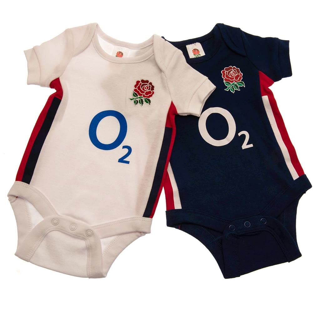 Baby Babies Pack England RFU English Rugby Kit Bodysuits Vest Home Away  Kit Colours 100% Official…