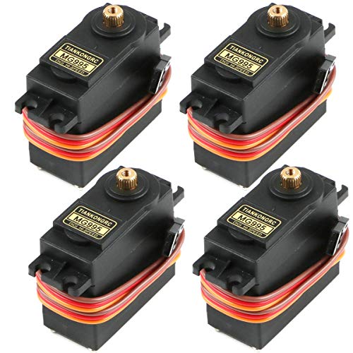 Image of REES52 4Pcs MG995 Analog Servo Metal Gear Servo 20KG High Speed Torque Digital Servo Motor for Smart Car Robot Boat RC Helicopter(Control Angle 180)
