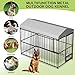 8 * 4 * 6FT Outdoor Dog Kennel for Large Dogs, Heavy Duty Welded Wire Steel Dog Playpen Fence with Secure Lock, Pet Pen with UV-Resistant Waterproof Roof Cover for All Dog Breeds, for Backyard