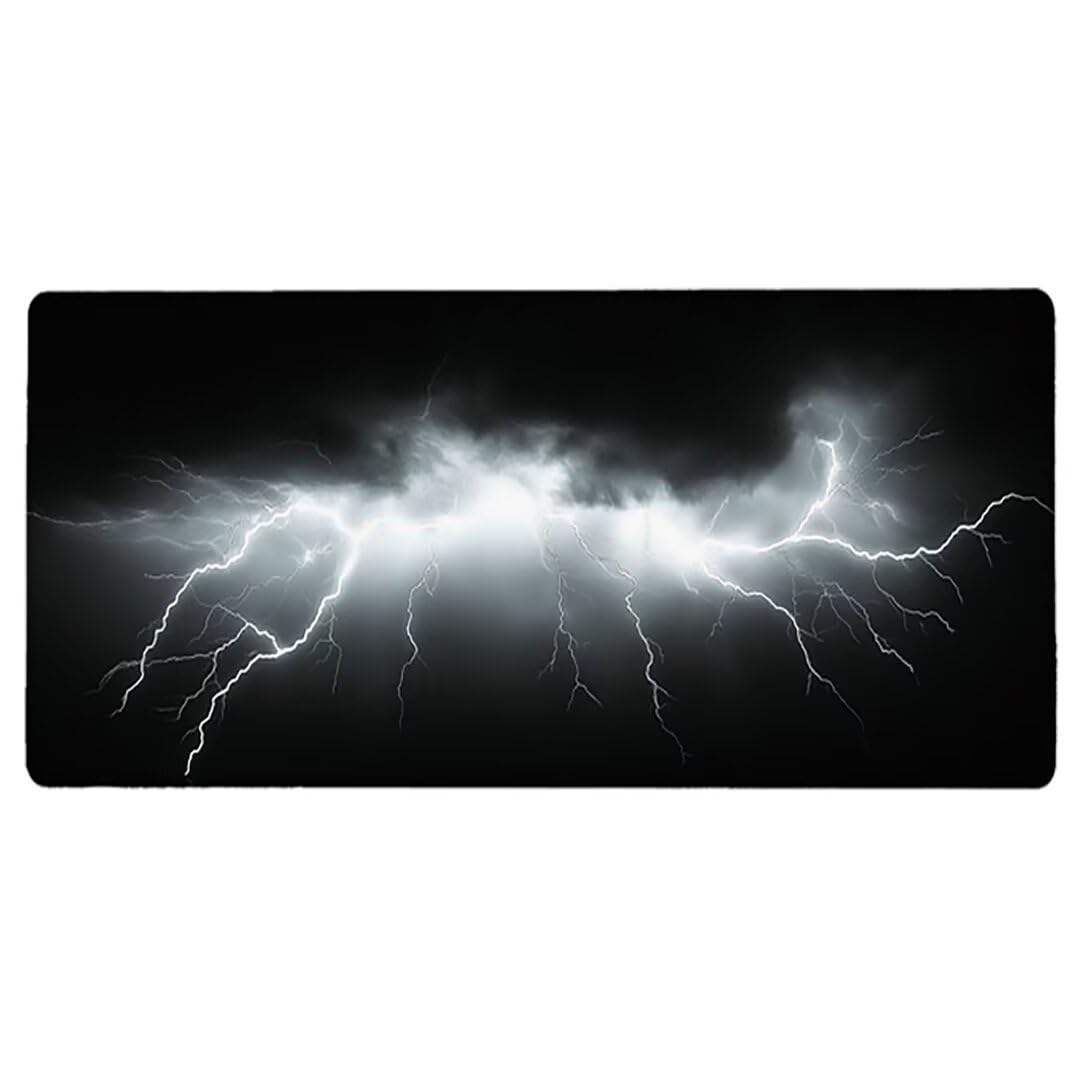 Podkładka pod mysz do gier XXL - 1400x600x3mm - Krajobraz Duża antypoślizgowa podkładka pod klawiaturę biurową z przeszytymi krawędziami, czarna duża podkładka pod mysz do gier do biura i domu