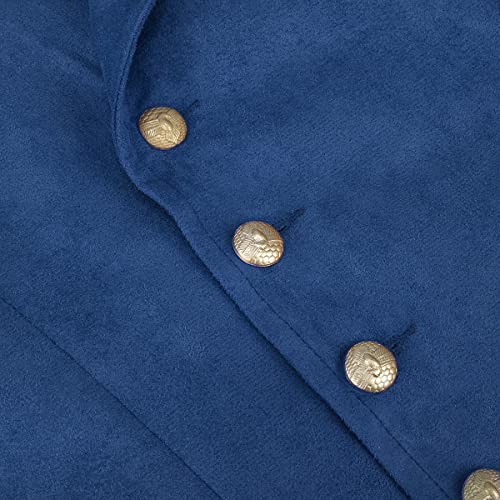 YFFUSHI Mens Double Breasted Suede Dress Vest Gothic Steampunk Prom Party Velvet Waistcoat4