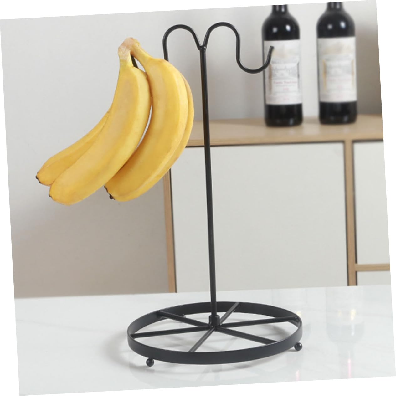 Ciieeo Supporto per banane da cucina, salvaspazio, con doppi ganci, leggero, per appendere banane e uva per mantenere fresche più a lungo
