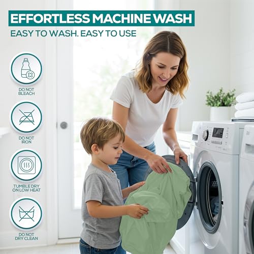 Image of Utopia Bedding Premium 100% Waterproof Pillow Protectors with Zipper King Size (Set of 2), Bed Bug and Dust Mite Proof Zippered Pillow Covers, Pillow Encasement Cases, Sage