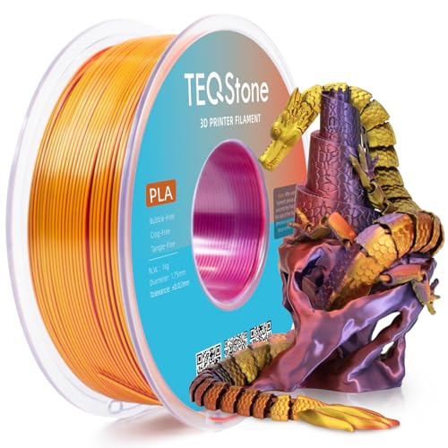 Image of Tri Color Silk PLA Filament 1.75mm Red Gold Purple 1KG, Shiny High Gloss Finish, Seamless Color Transition, Neatly Wound, Accuracy + /-0.02mm Vacuum Packaging