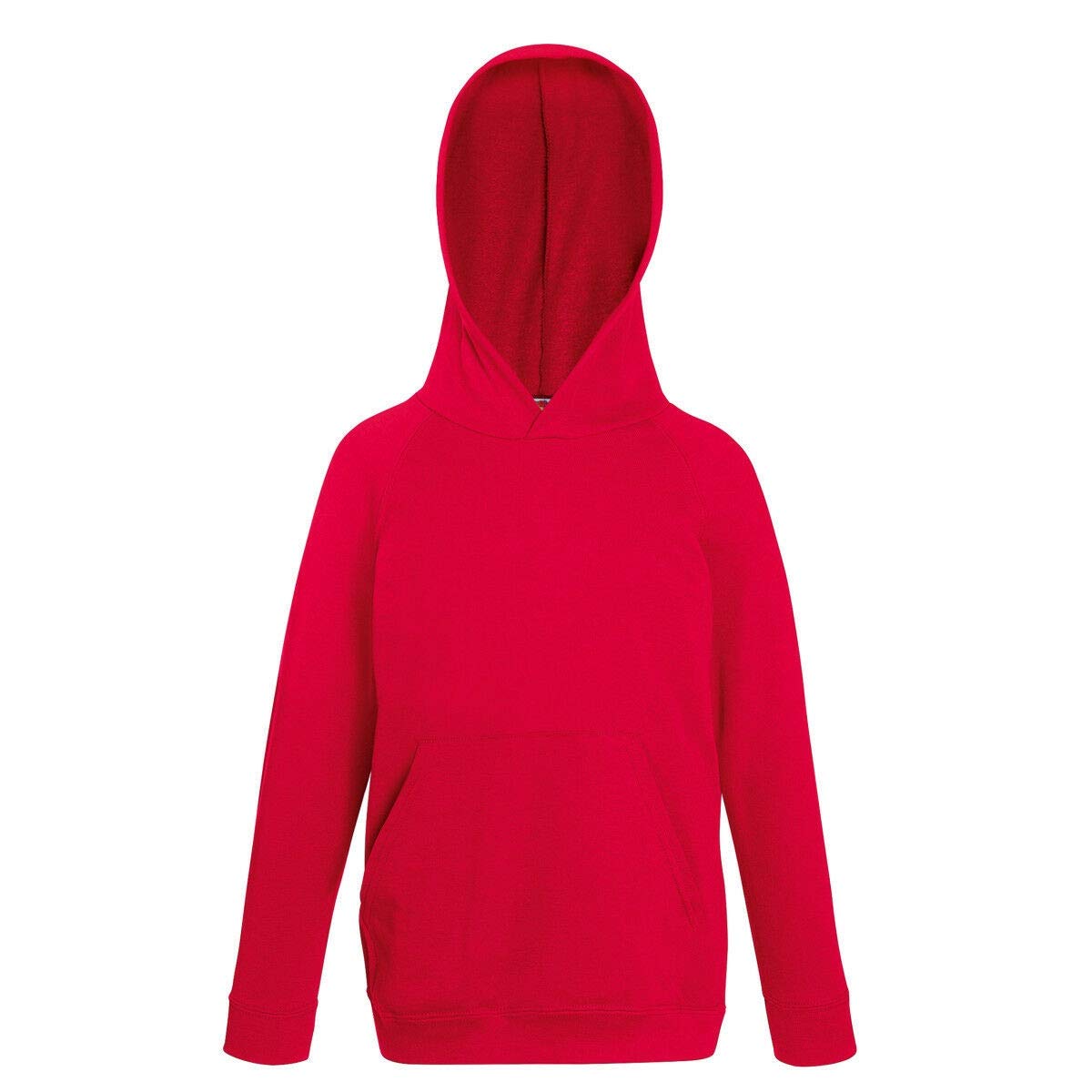Fruit of the Loom Childrens Unisex Lightweight Hooded Sweatshirt/Hoodie (14-15) (Red)