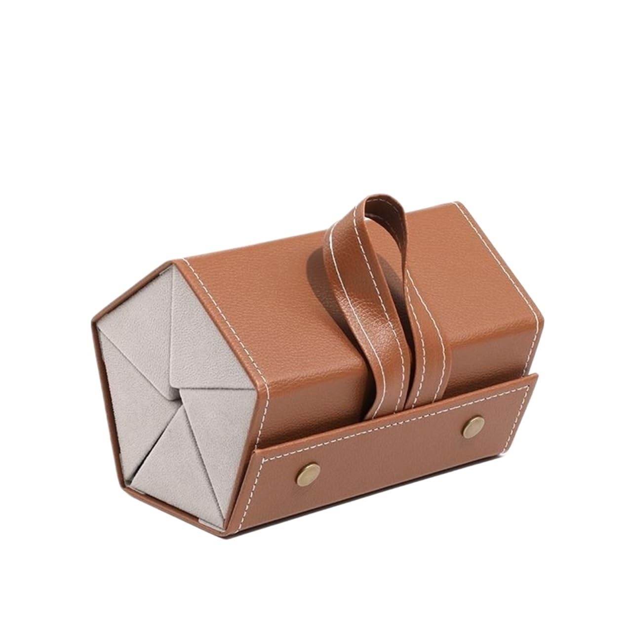 Sonnenbrillen Aufbewahrung Faltbares Brillenetui Sonnenbrillen-Showhalter-Display-Rack Brillenaufbewahrung(Brown,16..8x12.3x11.7cm)