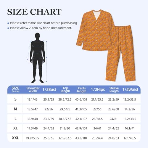 Ensemble de pyjama manches longues homme imprimé citrons et oranges doux