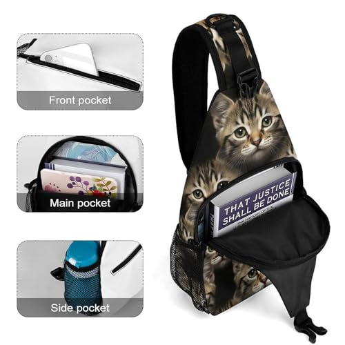 Fashion Day Pack Small Cross Body Backpack Sling Shoulder Bag Chest Bag For Men And Women Cute Animal Cat4