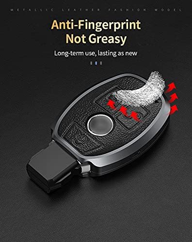 Miniatura 6 de SANRILY Funda para llavero de Mercedes Benz de cuero de protección completa sin llave Benz C E G S M GL AMG Class CLA CLS CLK marrón