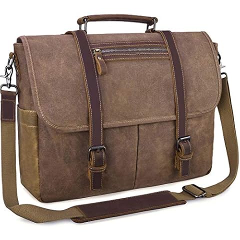 NUBILY Bolsa Mensajero Hombre Maletín para ordenador portátil 15.6 Pulgadas Cover