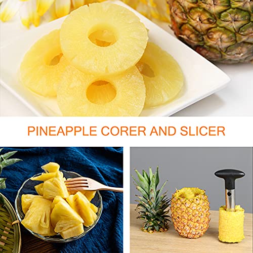 Image of Pineapple Corer and Slicer Tool, Premium Stainless Steel Pineapple Core Remover Tool with Detachable Handle, Super Fast and Easy Pineapple Cutter for Home & Kitchen (1)