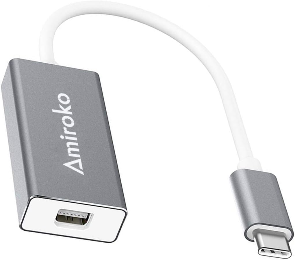 USB-C to Mini DisplayPort Adapter, USB 3.1 Type C to Mini DP Adapter Support 4K, 1080P for MacBook Pro, MacBook 12", Alienware, to LED Cinema Display/Dell Monitor etc, Gray