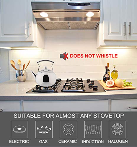 OMGard Teapot with Infuser Loose Tea Leaf 2 Liter Stainless Steel Tea Pot Coffee Water Small Kettle Filter Set Warmer Teakettle for Stovetop Induction Stove Top 2.1 Quart / 68 Ounce