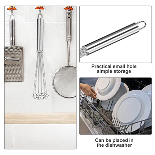 Foto von 2 Stück Edelstahl Kugeln Küche Schneebesen Set Edelstahl Schneebesen Schneebesen Klein Ball Schneebesen Set Draht Ei Schneebesen Set für Kochen, Mischen, Schneebesen, Schlagen, Rühren (2 Stück)