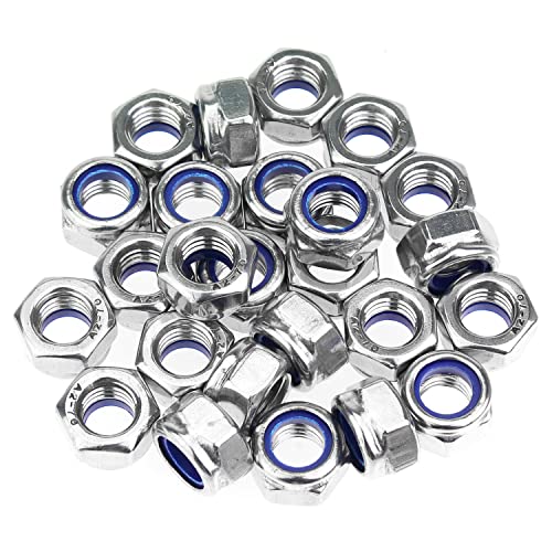 Écrou frein M10 inox 304 autobloquant à bague nylon pas de vis 1.5mm lot de 20