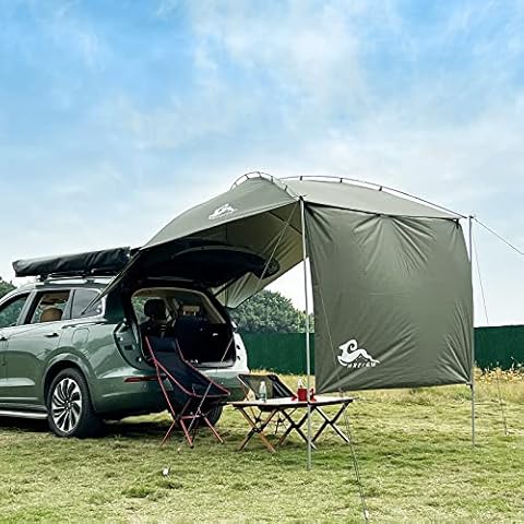 HREFEU SUV Tailgate Tent with Awning,Waterproof 3000MM UPF 50+,Tailgate Shade Awning Tent for Full Size SUV/Van/MPV/CUVCamping (Large Size) Cover