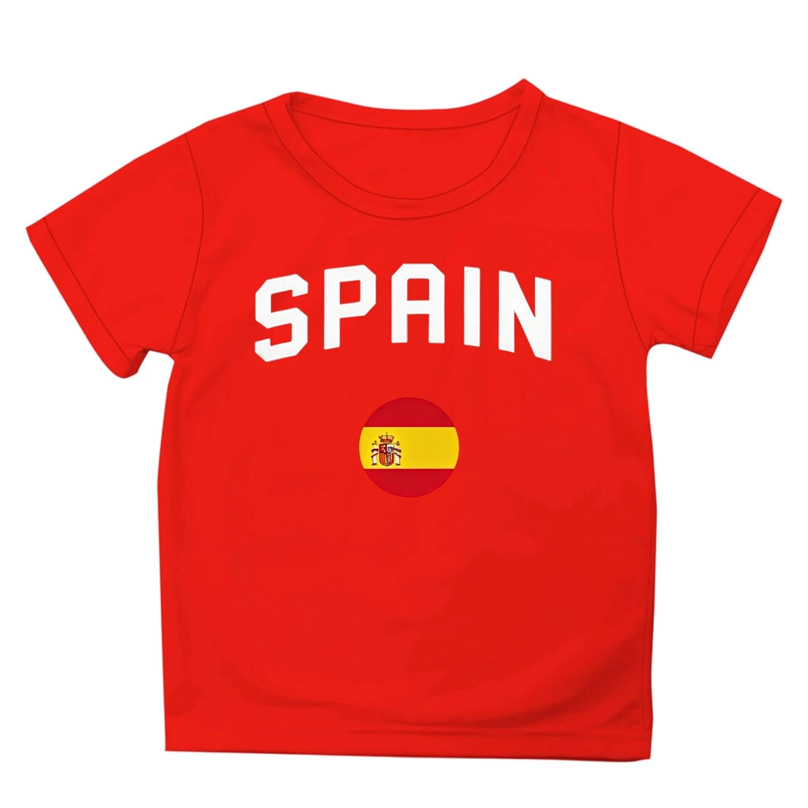 Camiseta Futbol EspañA,Camiseta Infantil De Manga Corta con Cuello Redondo para NiñOs Y NiñAs Ropa Juvenil para Aficionados Prenda Ligera E Informal