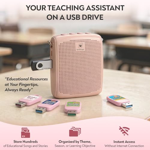 Image of WinBridge WB002 Bluetooth Voice Amplifier with Wireless Headset, Pink | Speaker and Mic Ideal for Cassrooms, Teachers & Presenters, 15W Clear Sound, One-Touch Mute, Lightweight, 12-15 hr Battery