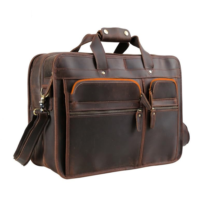 HBJWOV Leather Briefcase for Men,Business Travel Messenger Bag,Large Laptop Work Bag3