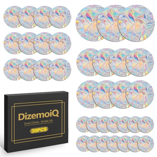 DizemoiQ 39 Stück Prisma Fenstersticker Suncatcher Regenbogeneffekt Statisch Haftende Fensterfolie Vogelschutz Deko für Glas und Fenster