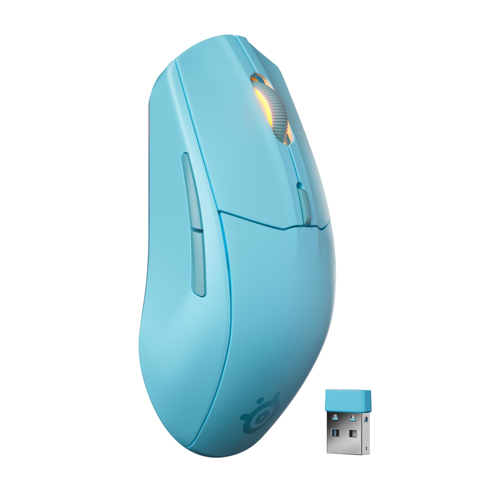 SteelSeries Rival 3 Wireless Gen 2 Souris Gaming sans Fil - 2,4 GHz et Bluetooth - TrueMove Capteur Optique TrueMove Air 18000 DPI - Durabilité 60 mil de clics - Poids léger - Patins 100% PTFE - Aqua