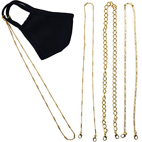 Econo High - Face Mask Holder Chain Necklace Lanyard Fashion Straps Around Your Neck - 3 Pack Limited Edition! (Elegant Series)