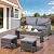 Shintenchi Patio Furniture 4 Pieces Wicker Patio Furniture Sets,Outdoor Wicker Conversation Set Rattan Sectional Sofa with Cushions&Coffee Table for Backyard Porch Garden Poolside Balcony,Gray