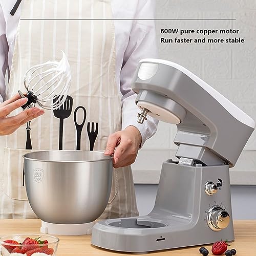 MRKU Electric Stand Mixer with 3.5L Stainless Steel Mixing Bowl 6 Speeds Settings Tilt-Head Food Mixer Food Blender Cake Mixer Including Dough Hook,Whisk and A Beater for Kitchen Baking 600W - Image 4
