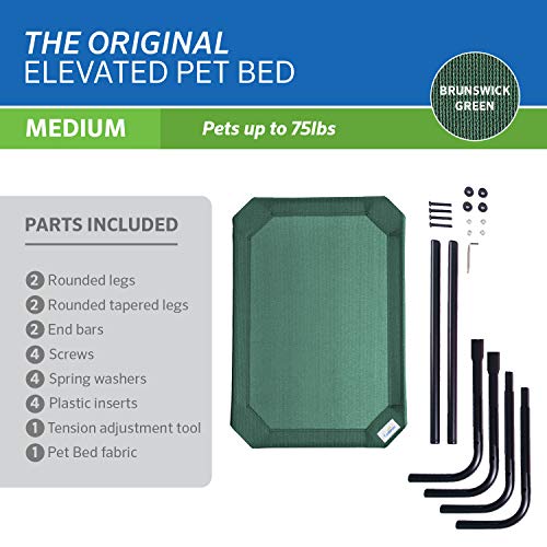 Image of Coolaroo The Original Cooling Elevated Pet Bed, Medium, Brunswick Green
