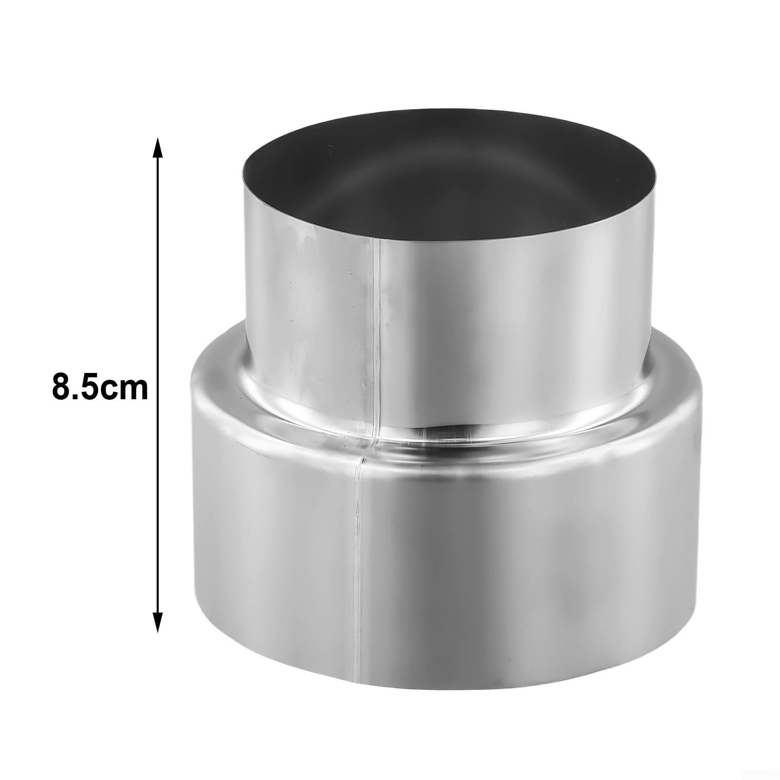 Reduzierstück aus Edelstahl, Rohr-Adapter-Anschluss, für Holzofen-Heizsysteme, reduzierender Durchmesser (Ø 100 mm/Ø 80 mm)