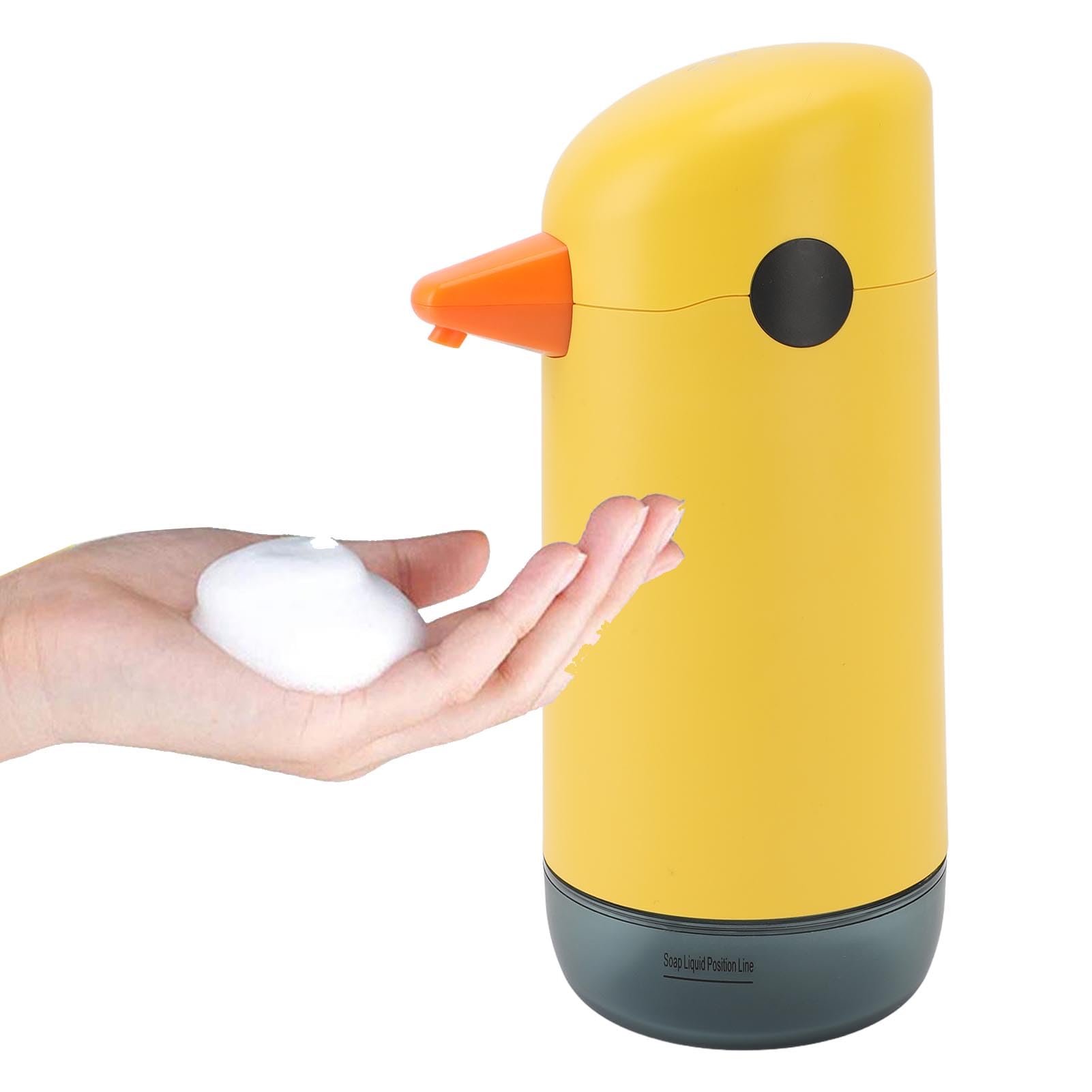 Dispenser di Sapone Automatico, Sensore Touchless Design Simpatico Papera Dispenser di Sapone per Bambini Alimentato a Batteria, di per le Mani con Uscita di Schiuma Regolabile e Monitor del