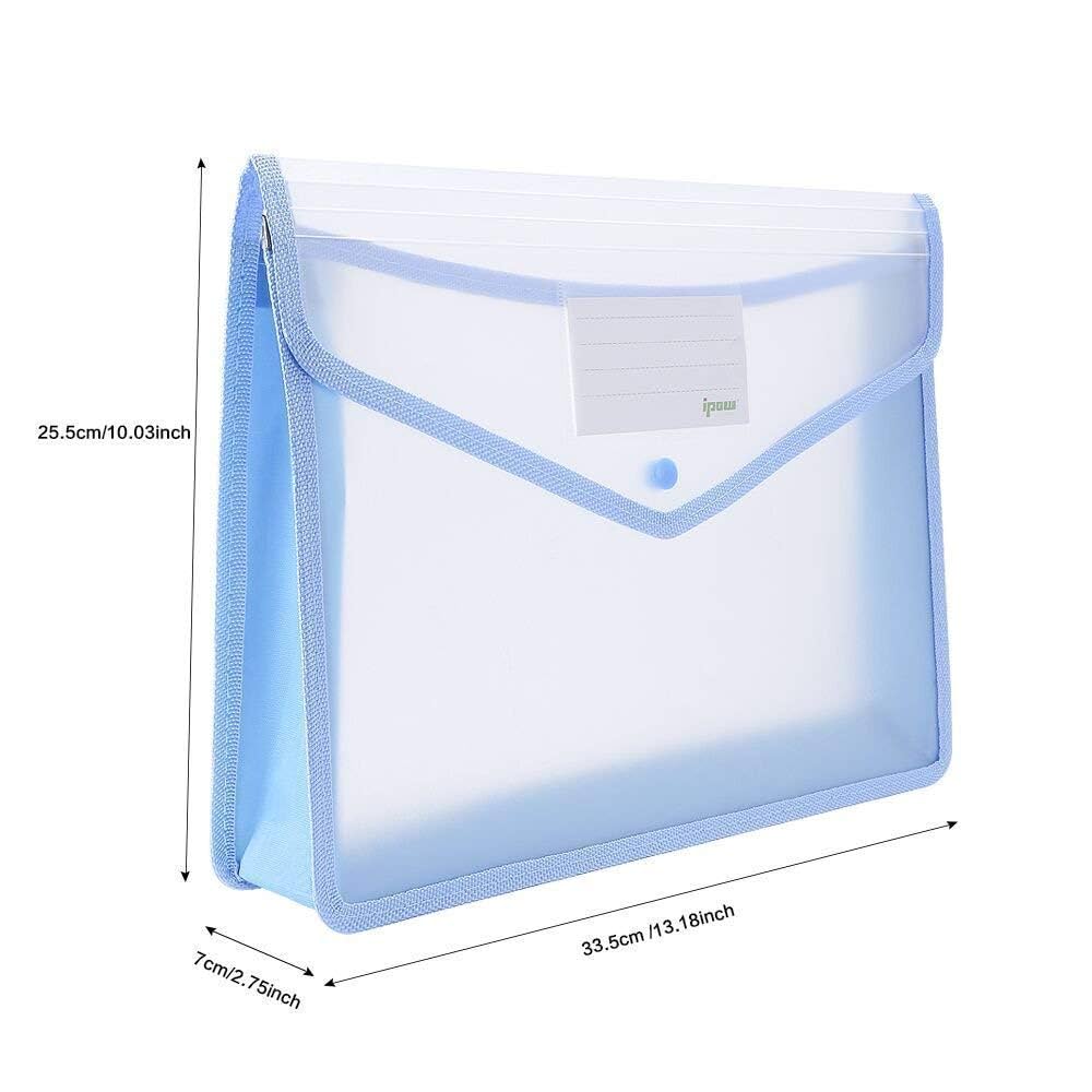 Amazon | Ipowファイル袋 ボタン式ファイル袋 クリアファイル