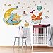R00571 Autocollants muraux Effet tissu doux Reposizionnable Le Petit Prince Décoration murale Enfant Chambre Garderie Papier peint adhésif