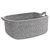 ABenkle Rope Storage Basket, 13.5”x 10”x 5” Cotton Woven Dog Cat Toy Bins, Cube Soft Baskets with Handles, Decorative…