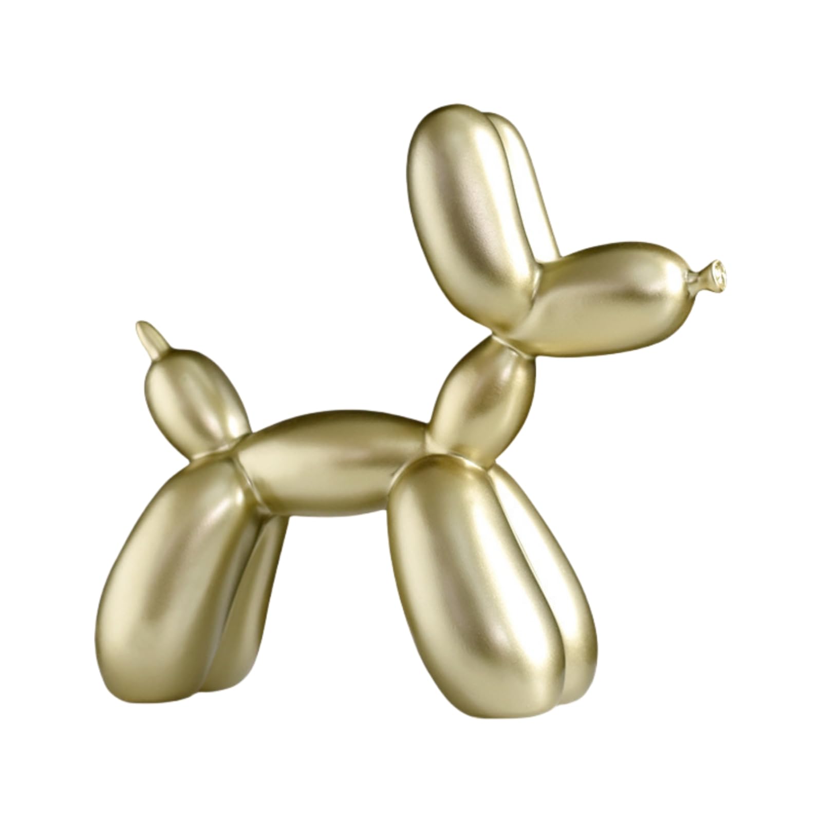 YOYUMI Escultura Perro Globo Multicolor, Estatua de Resina Blanca y Dorada, Pieza Decorativa para Sala de Estar, Dormitorio, Oficina y escaparates, 22 x 18 x 8 cm, Color Dorado
