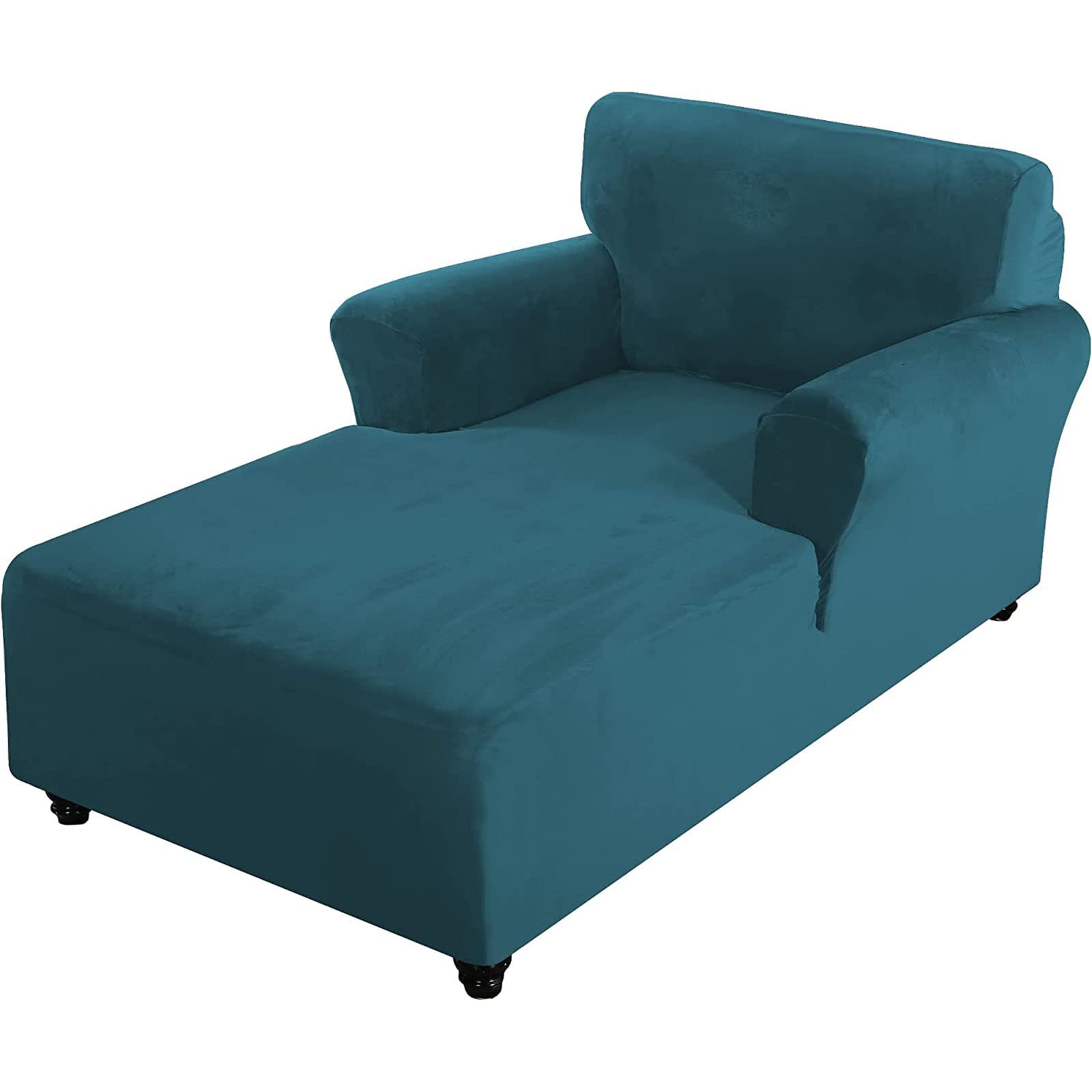 Leomix H Velvet Chaise Lounge Cover, Chaise Chair Cover Wit Double Arm Ig Stretc Soft Chaise Slipcovers, Luxury Velvet Chaise Lounge Covers For Living Room,
