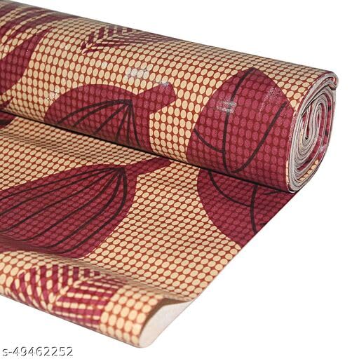 Image of 10Meter Rectangular Long Shelf Liner, Sheet Roll /Mat for Drawer, Shelf roll Kitchen mat /Kitchen Roll /Slab Roll /Drawer roll Antislip Mat Size - 45 x 1000 cm-AM (Brown Black Leaf)