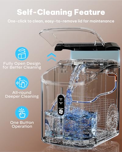 Image of Silonn Nugget Ice Maker Countertop, Pellet Ice Machine with Self-Cleaning Function, Sonic Ice Maker Produces 33lbs of Chewable Ice in 24 Hours, Ideal for Home Kitchen and Office (Stainless Steel-17T)