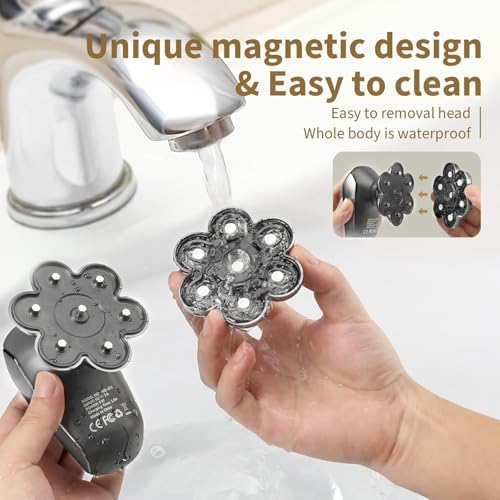 Image of SHPAVVER Head Shavers for Bald Men: 5-in-1 Electric Razor - IPX7 Waterproof Shaving Grooming Kit for Balder - Turbo Speed & Precision Blades (Gray Black)